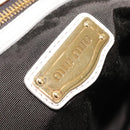 Miu Miu Hand Bag Leather 2way White Gold Auth 167659M-19