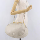 Miu Miu Hand Bag Leather 2way White Gold Auth 167659M-27