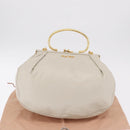 Miu Miu Hand Bag Leather 2way White Gold Auth 167659M-28