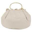 Miu Miu Hand Bag Leather 2way White Gold Auth 167659M-3