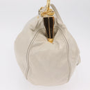 Miu Miu Hand Bag Leather 2way White Gold Auth 167659M-4