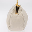 Miu Miu Hand Bag Leather 2way White Gold Auth 167659M-5