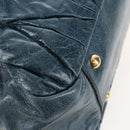 Miu Miu Matelasse Hand Bag Leather 2way Blue Gold Auth 167662M-18