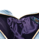 Miu Miu Matelasse Hand Bag Leather 2way Blue Gold Auth 167662M-28