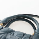 Miu Miu Matelasse Hand Bag Leather 2way Blue Gold Auth 167662M-14