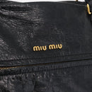 Miu Miu Hand Bag Leather 2way Black Gold Auth 167663M-22