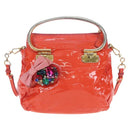 Miu Miu Hand Bag Patent leather 2way Orange Gold Auth 167664A-13