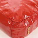 Miu Miu Hand Bag Patent leather 2way Orange Gold Auth 167664A-23