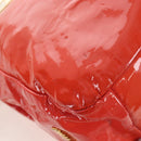 Miu Miu Hand Bag Patent leather 2way Orange Gold Auth 167664A-24