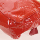 Miu Miu Hand Bag Patent leather 2way Orange Gold Auth 167664A-25