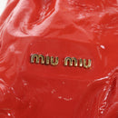 Miu Miu Hand Bag Patent leather 2way Orange Gold Auth 167664A-26