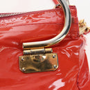 Miu Miu Hand Bag Patent leather 2way Orange Gold Auth 167664A-27