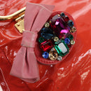 Miu Miu Hand Bag Patent leather 2way Orange Gold Auth 167664A-28