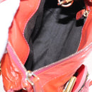 Miu Miu Hand Bag Patent leather 2way Orange Gold Auth 167664A-11
