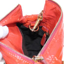 Miu Miu Hand Bag Patent leather 2way Orange Gold Auth 167664A-32