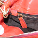 Miu Miu Hand Bag Patent leather 2way Orange Gold Auth 167664A-34