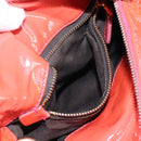 Miu Miu Hand Bag Patent leather 2way Orange Gold Auth 167664A-35