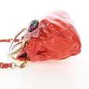 Miu Miu Hand Bag Patent leather 2way Orange Gold Auth 167664A-3