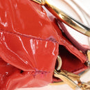 Miu Miu Hand Bag Patent leather 2way Orange Gold Auth 167664A-6