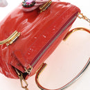 Miu Miu Hand Bag Patent leather 2way Orange Gold Auth 167664A-14