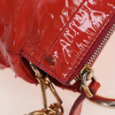 Miu Miu Hand Bag Patent leather 2way Orange Gold Auth 167664A-8