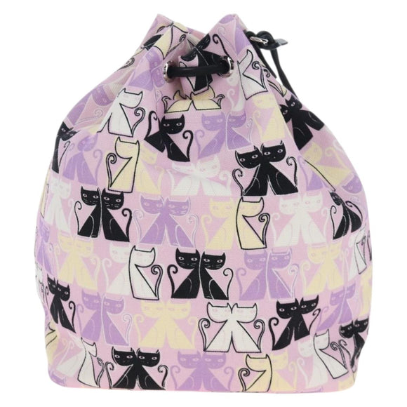 Miu Miu Pouch Canvas Pink Silver Auth 167665M