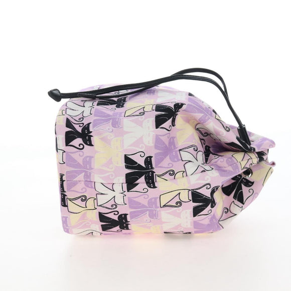 Miu Miu Pouch Canvas Pink Silver Auth 167665M