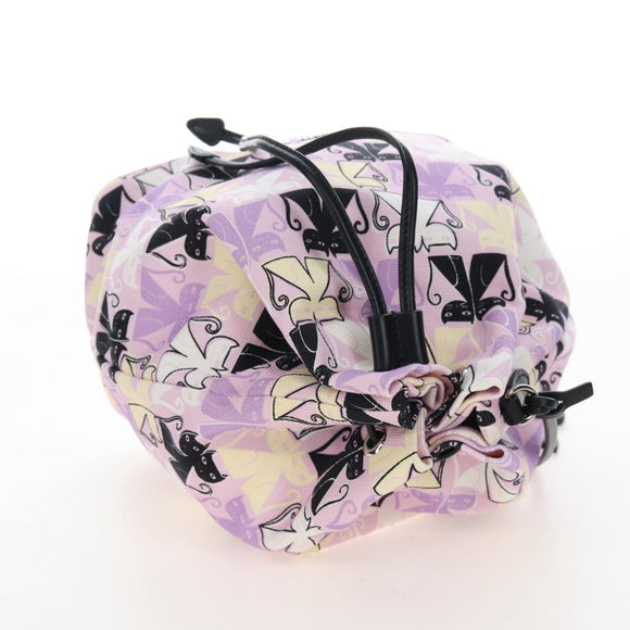 Miu Miu Pouch Canvas Pink Silver Auth 167665M