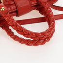 Miu Miu Matelasse Hand Bag Leather 2way Orange Gold Auth 167666A-8