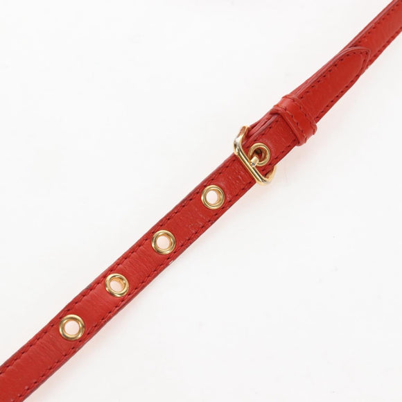 Miu Miu Matelasse Hand Bag Leather 2way Orange Gold Auth 167666A