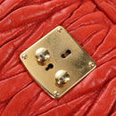 Miu Miu Matelasse Hand Bag Leather 2way Orange Gold Auth 167666A-28