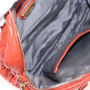 Miu Miu Matelasse Hand Bag Leather 2way Orange Gold Auth 167666A-11