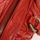 Miu Miu Matelasse Hand Bag Leather 2way Orange Gold Auth 167666A-7
