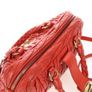 Miu Miu Matelasse Hand Bag Leather 2way Orange Gold Auth 167666A-15
