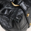Miu Miu Hand Bag Leather 2way Black Gold Auth 167667M-16
