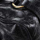Miu Miu Hand Bag Leather 2way Black Gold Auth 167667M-18