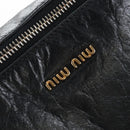 Miu Miu Hand Bag Leather 2way Black Gold Auth 167667M-20