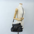 Miu Miu Hand Bag Leather 2way Black Gold Auth 167667M-26