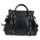 Miu Miu Hand Bag Leather 2way Black Gold Auth 167667M-2