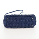 Miu Miu Matelasse Hand Bag Leather 2way Blue Silver Auth 167668M-6