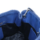 Miu Miu Matelasse Hand Bag Leather 2way Blue Silver Auth 167668M-23