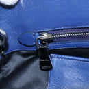 Miu Miu Matelasse Hand Bag Leather 2way Blue Silver Auth 167668M-26