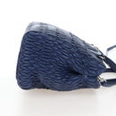 Miu Miu Matelasse Hand Bag Leather 2way Blue Silver Auth 167668M-5