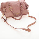 Miu Miu Hand Bag Leather 2way Pink Gold Auth 167669M-10
