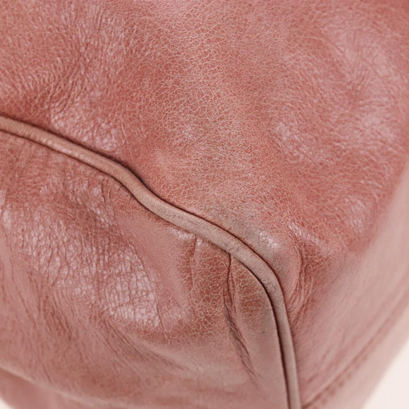 Miu Miu Hand Bag Leather 2way Pink Gold Auth 167669M