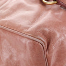 Miu Miu Hand Bag Leather 2way Pink Gold Auth 167669M-16