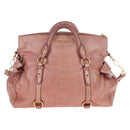 Miu Miu Hand Bag Leather 2way Pink Gold Auth 167669M-2