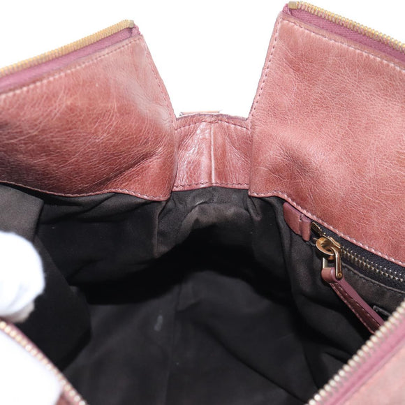 Miu Miu Hand Bag Leather 2way Pink Gold Auth 167669M