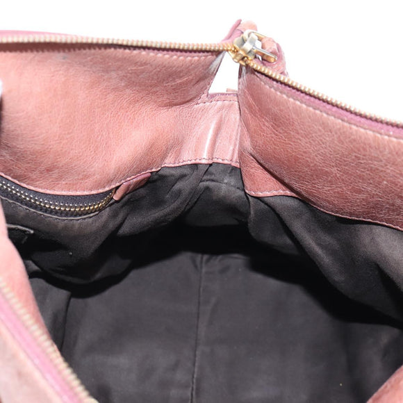 Miu Miu Hand Bag Leather 2way Pink Gold Auth 167669M