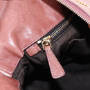 Miu Miu Hand Bag Leather 2way Pink Gold Auth 167669M-25